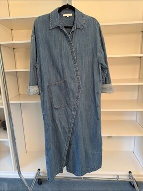 Tibi Lightweight Stone Wash Denim Shirt Dress
